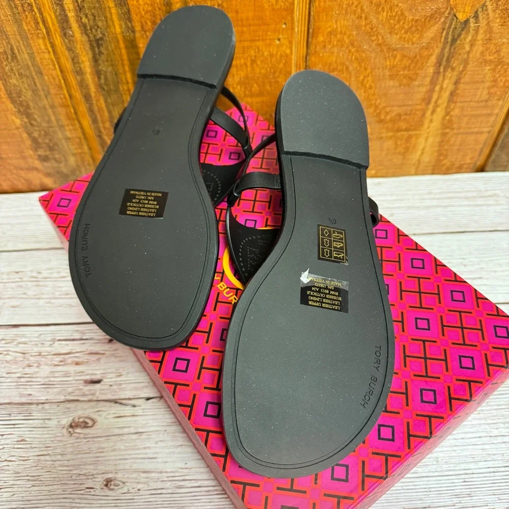 Tory Burch Capri Perf Leather Sandal - Perfect Black
